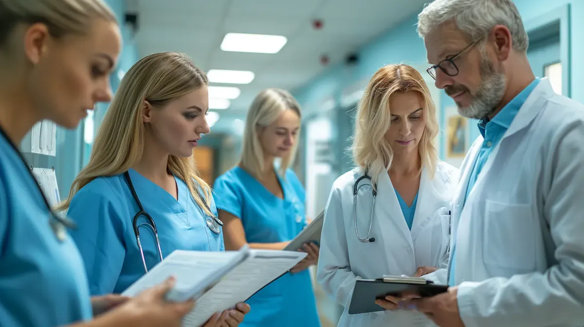 Medical team reviewing a patient case